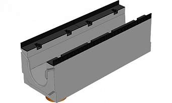 BGM Массивный лоток DN200, № 10-0, с вертикальным водосливом, без уклона